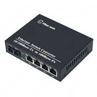 4x 10/100Base-TX To 100Base-FX 1310nm 20km Dual SC Fiber Optic Swtich | FC-FA104-13S20